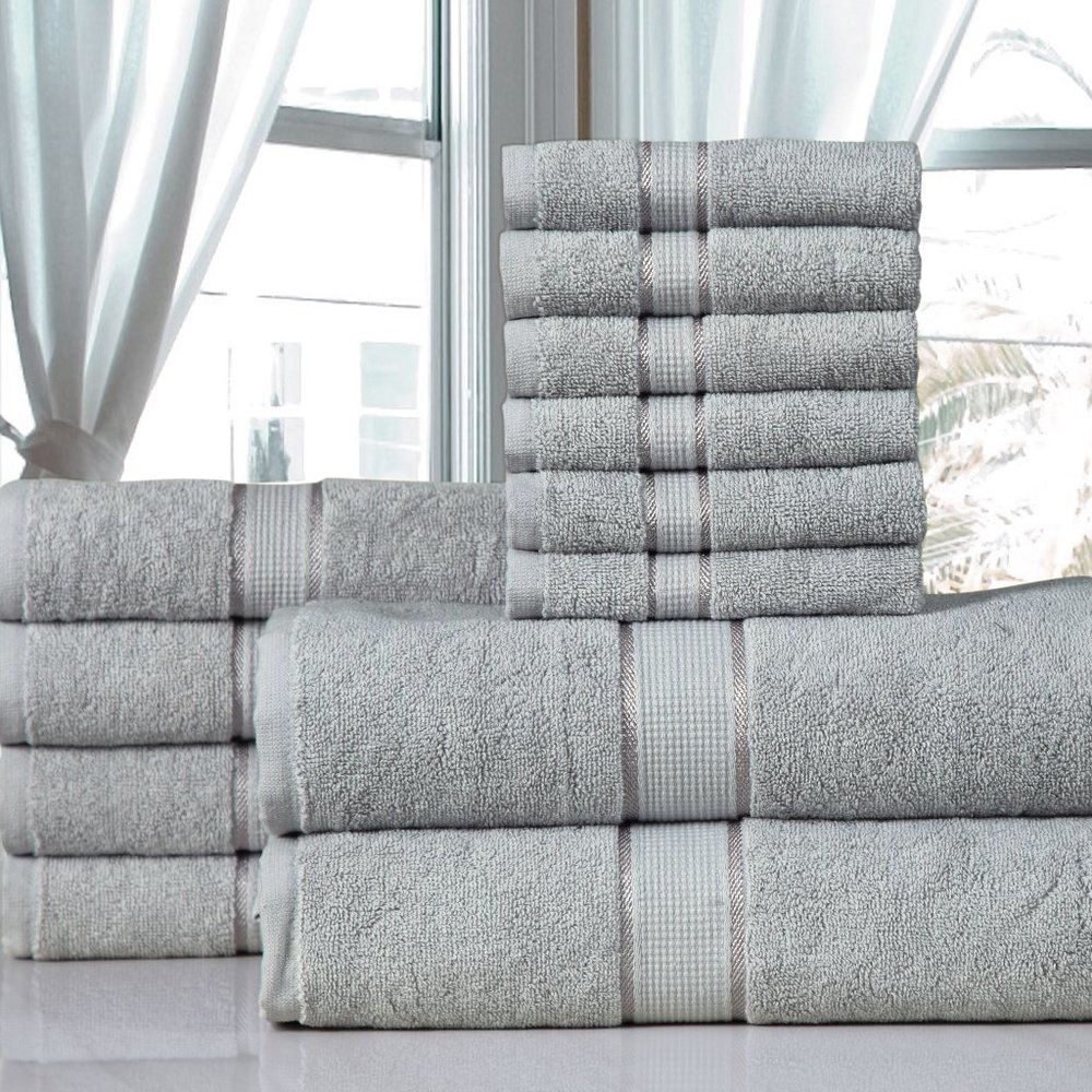 100% Cotton Bath Towels 600 GSM 12PC